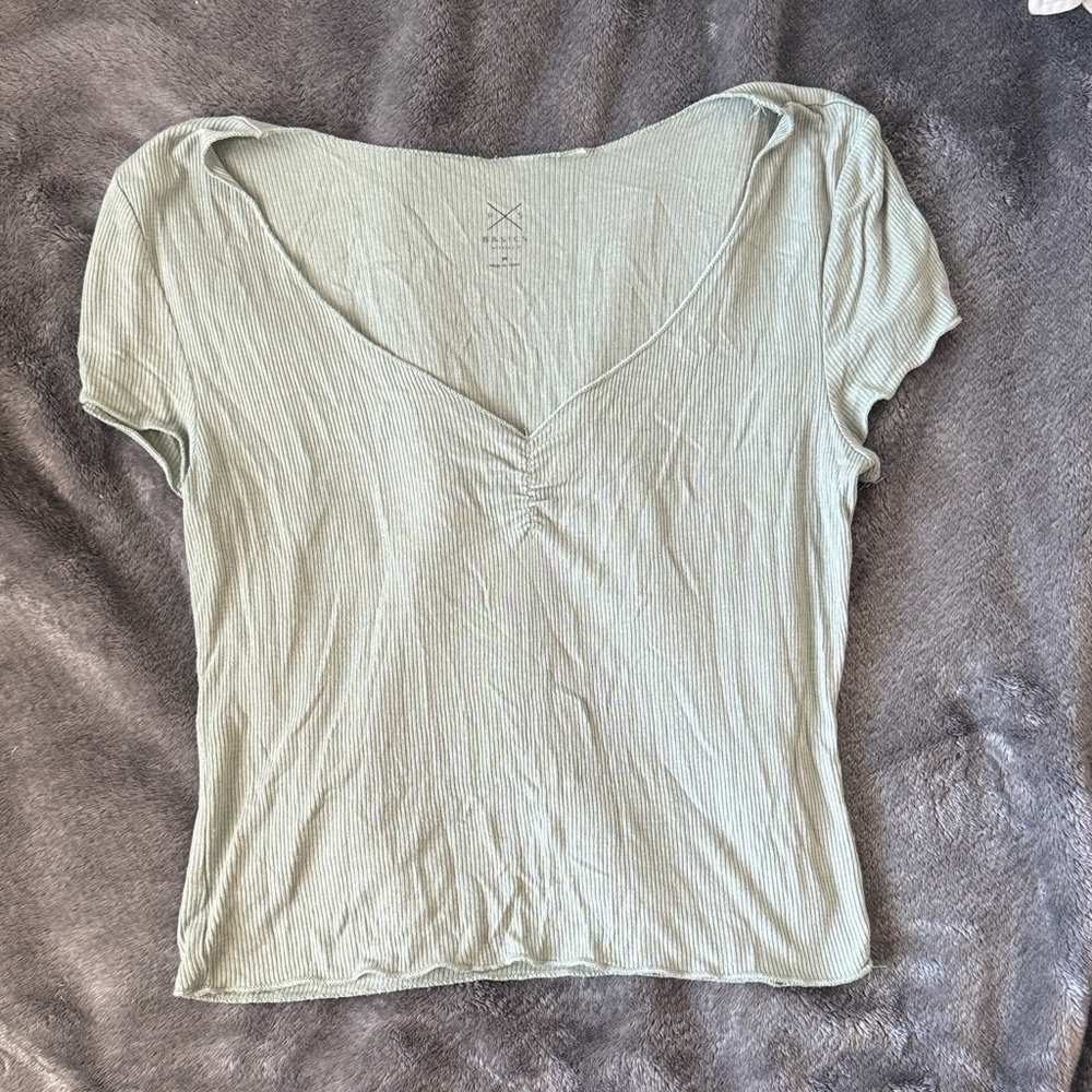 PacSun Mint V-Neck Blouse